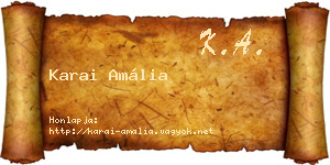 Karai Amália névjegykártya
