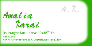 amalia karai business card